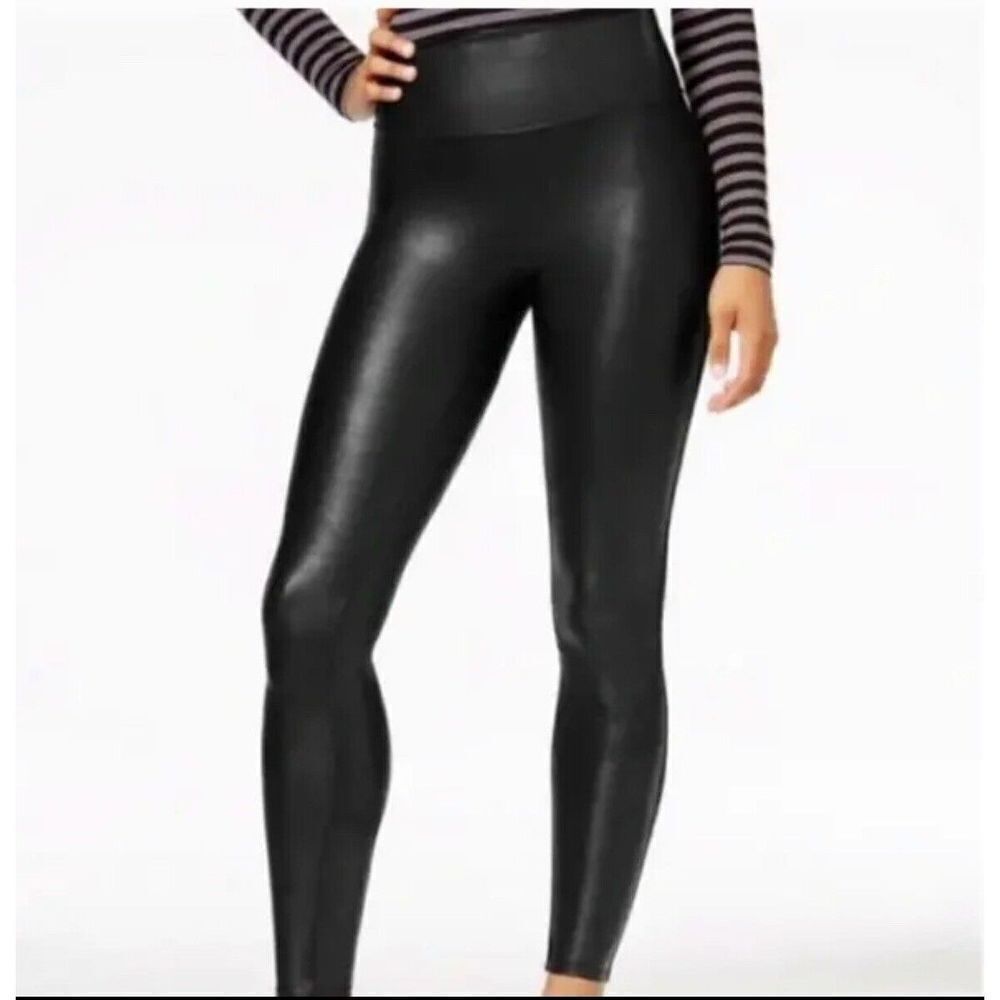 Rachel Zoe Black Faux Leather Liquid Leggings Women’s Size XL High Rise Skinny